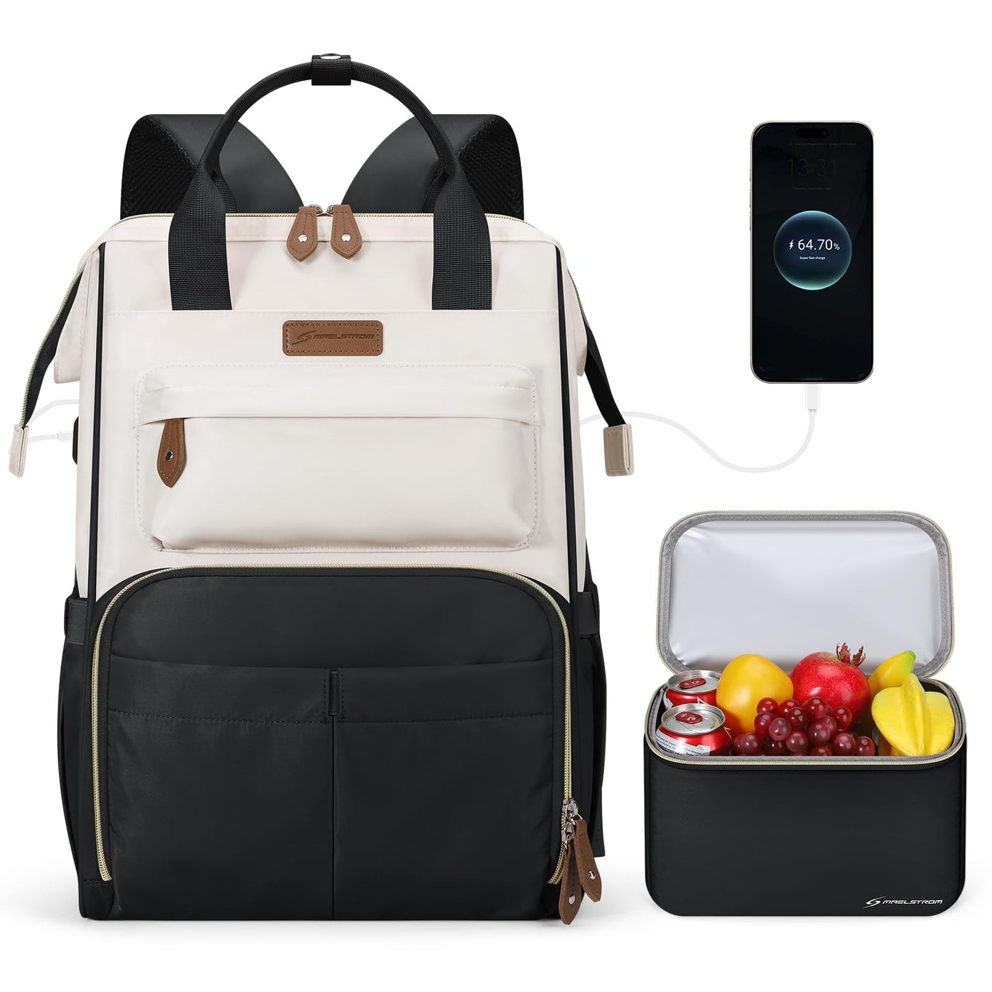 Maelstrom 15.6-17.3" Laptop Backpack with Lunch Box, Work Bag for Women Men