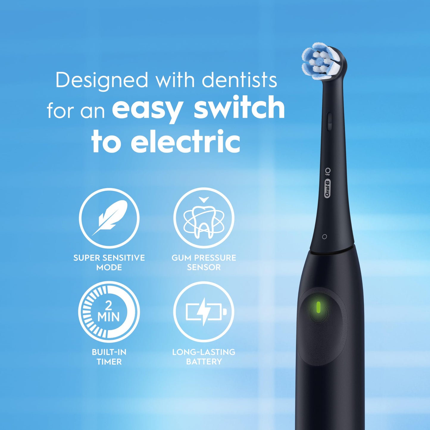 Oral-B iO2 Electric Toothbrush Twin Pack, for an Easy Switch to Electric, Black & White, Rechargeable Electric Toothbrushes, (2) iO Series 2 Power Toothbrushes and (2) Ultimate Clean Brush Heads 🍁 All In One Marketplace Canada