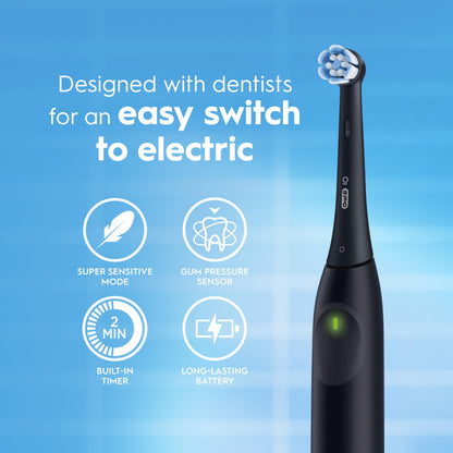Oral-B iO2 Electric Toothbrush Twin Pack, for an Easy Switch to Electric, Black & White, Rechargeable Electric Toothbrushes, (2) iO Series 2 Power Toothbrushes and (2) Ultimate Clean Brush Heads 🍁 All In One Marketplace Canada