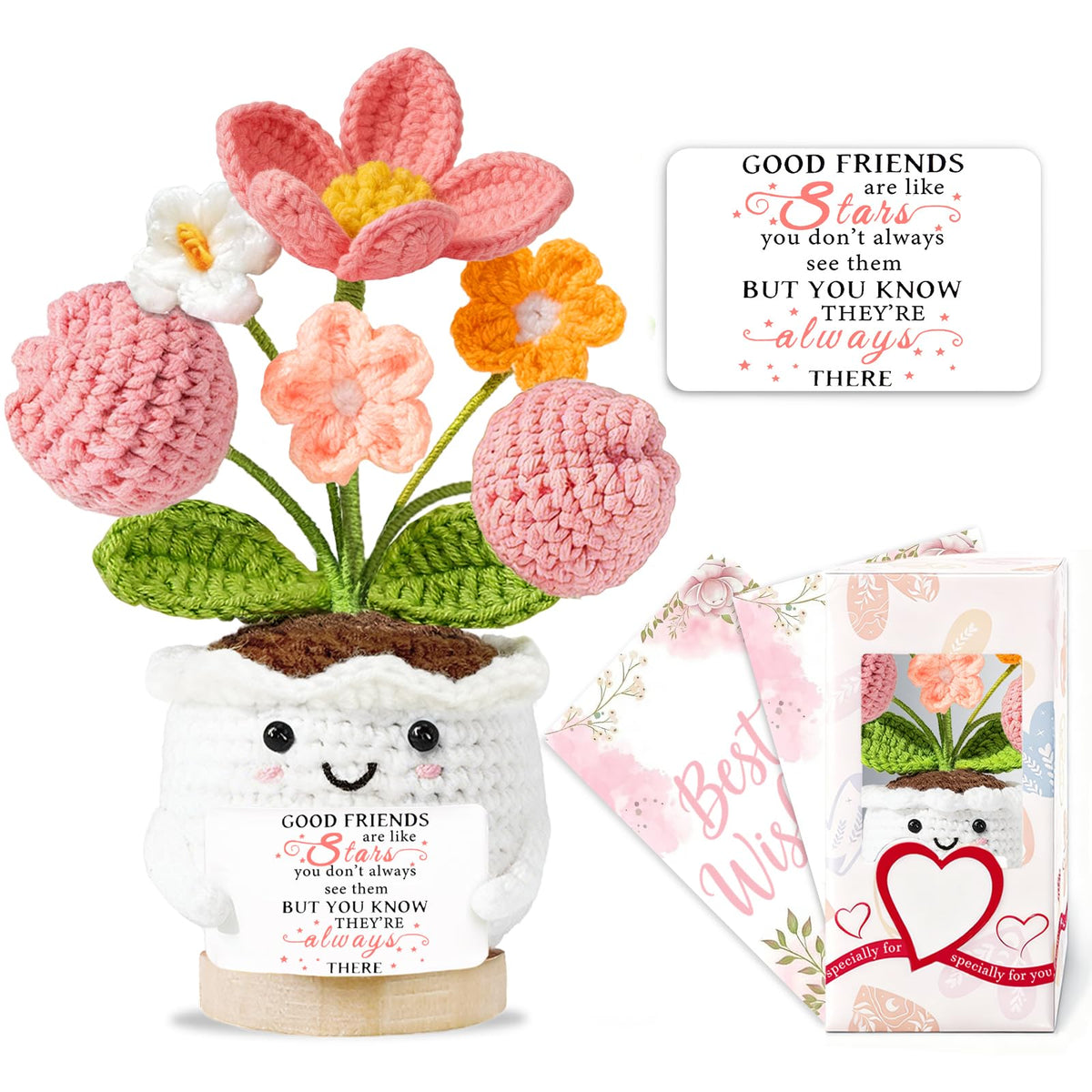 Best Friend Friendship Gifts for Women Crochet Flowers Small Birthday Gifts for Women Her Christmas Galentines Graduation Gifts for Friends Colleague Bestie Cute Stuff Desk Room Decor 🍁 All In One Marketplace Canada