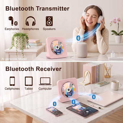 Gueray Portable CD Player with Bluetooth, Desktop CD Music Players for Home with Speakers and Remote Control, Support AUX&USB FM Radio Cool Men's Music Lovers Christmas Birthday Gifts,Cool Room Decor 🍁 All In One Marketplace Canada