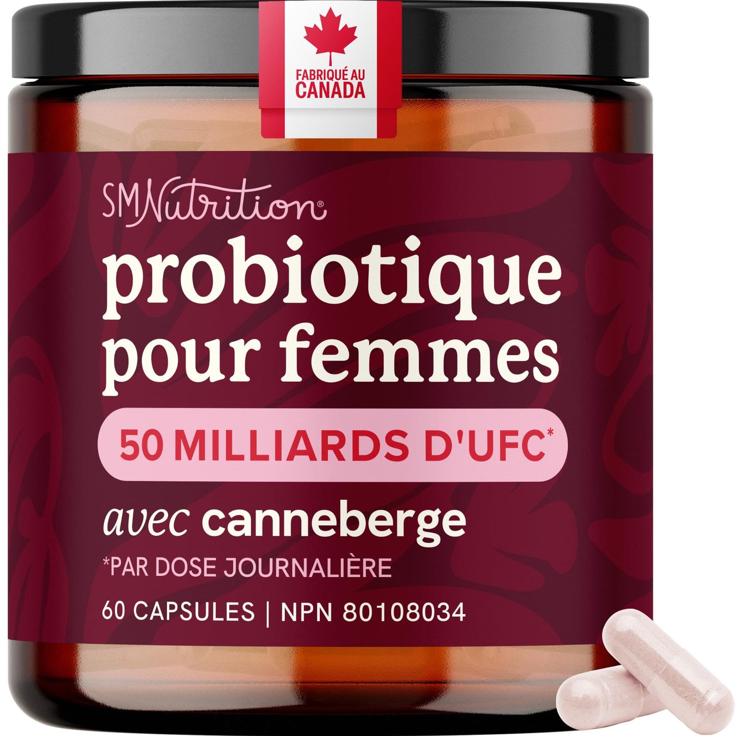 Womens Probiotic with Cranberry | 50 Billion CFU for Gut Health, Bloating Relief & Digestive Support | With Cranberry for Vaginal Health | Gut Health Supplements for Women | Made in Canada | 60 Ct. - Available at All In One Marketplace Canada