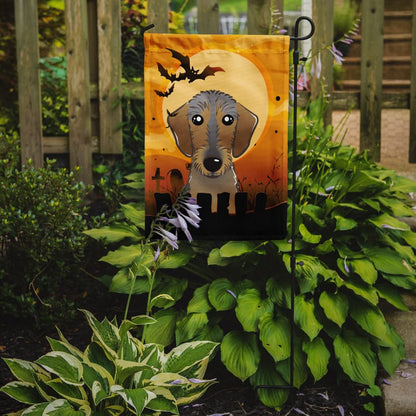 Caroline's Treasures BB1791GF Halloween Wirehaired Dachshund Garden Size Flag, Small, Multicolor