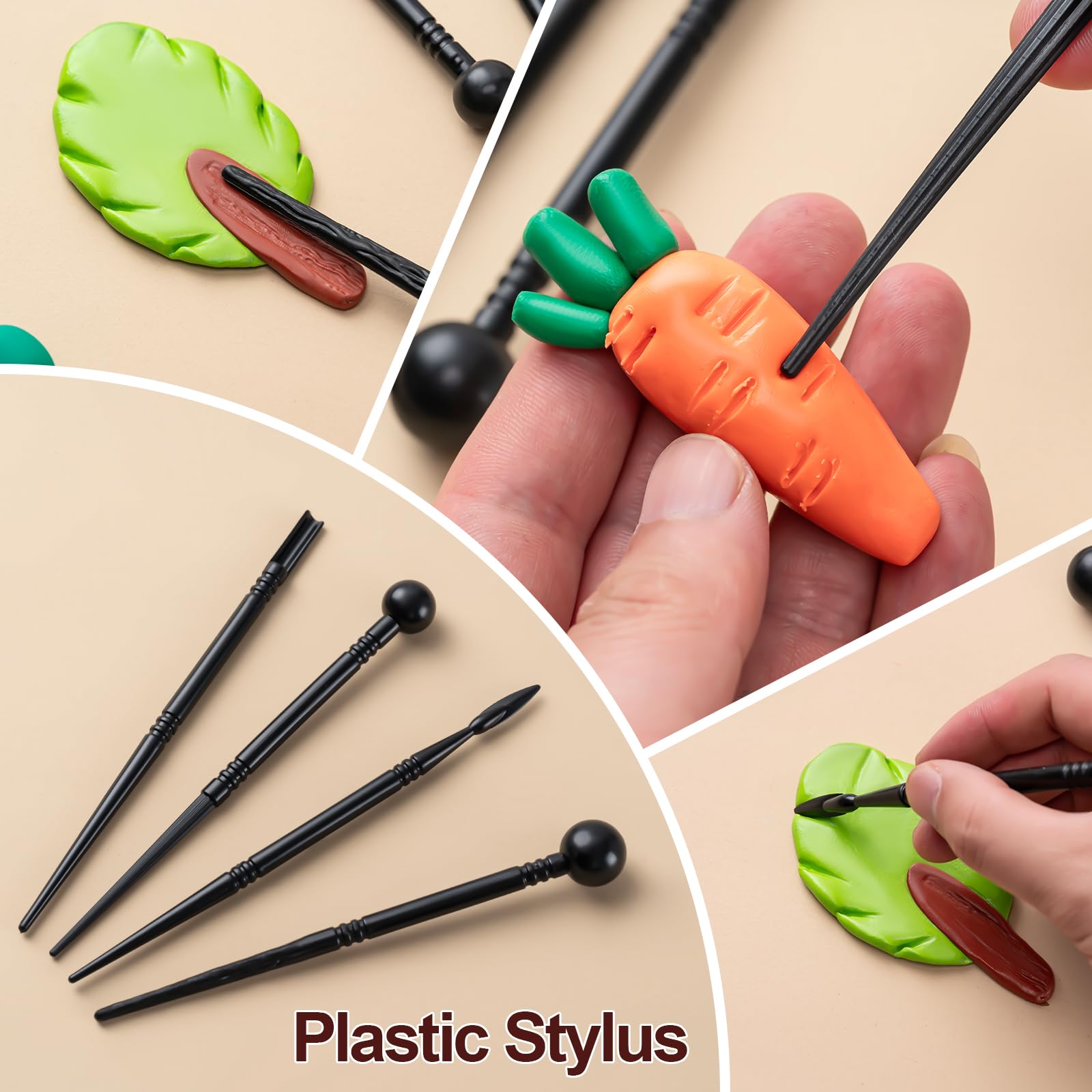 Amrules Clay Tools Kit, 27 PCS Pottery Tools, Practical Polymer Clay Sculpting Tools Kit, Air Dry Clay Tools Set for Adults, Pottery Craft, Dotting, Carving, Drawing, Molding, Modeling, Shaping - Available at All In One Marketplace Canada