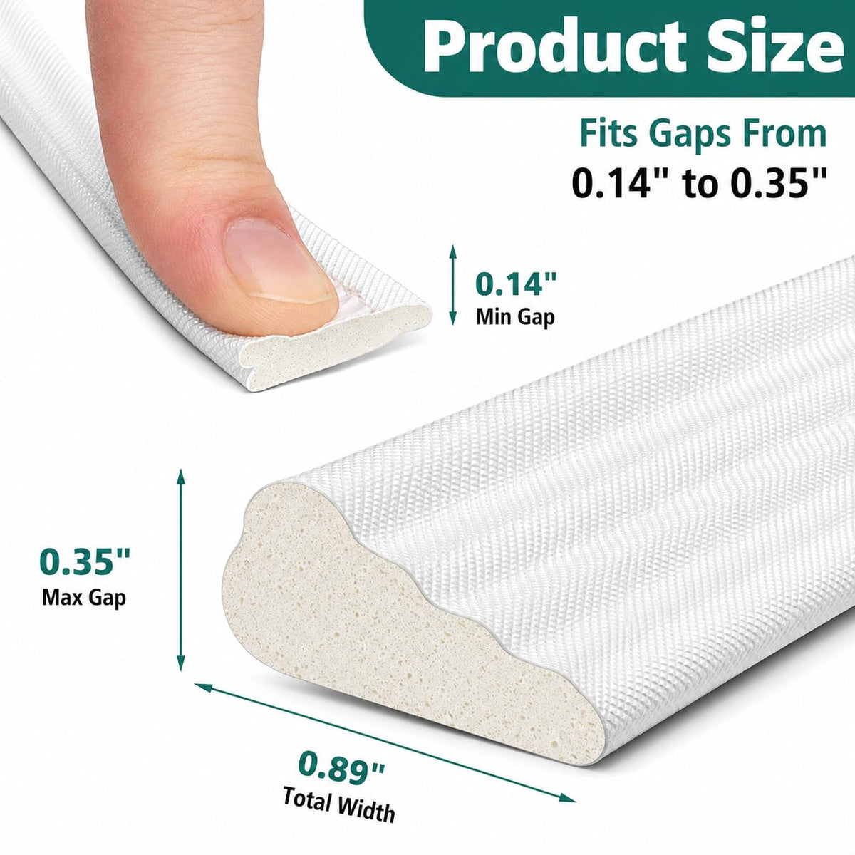Weather Stripping Door Seal, 196 inch Wedge Seal Strip for Windows, PU Foam Tape Seals, Soundproofing, Insulation Strip for Winter, Door Gap Filler for Door Frame- White 🍁 All In One Marketplace Canada