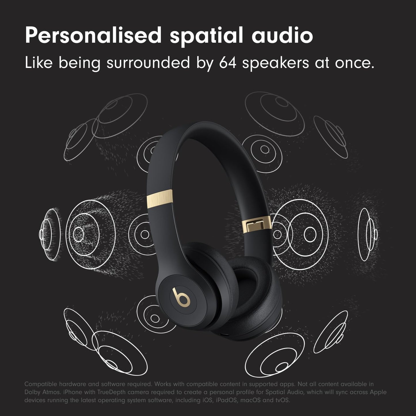 Beats Solo 4 - Wireless Bluetooth On-Ear Headphones, Apple & Android Compatible, Up to 50 Hours of Battery Life - Gold & Black 🍁 All In One Marketplace Canada