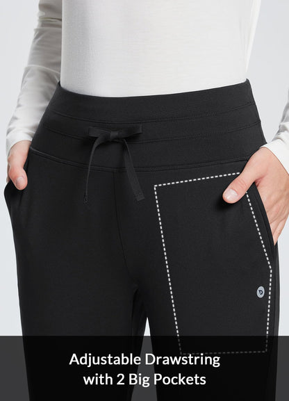 baleaf Women's Fleece Lined Pants Water Resistant Thermal Joggers Winter Running Hiking Sweatpants Snow Pants Pockets Black L 🍁 All In One Marketplace Canada