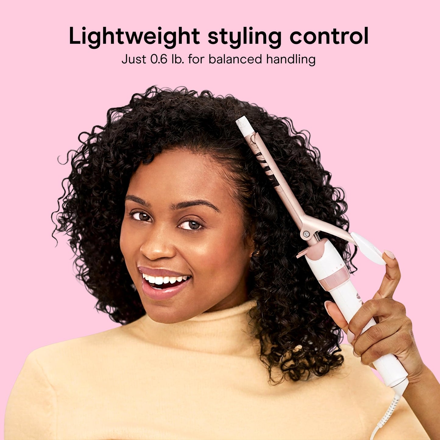 Conair Double Ceramic Curling Iron, 1/2-inch Curling Iron, White/Rose Gold