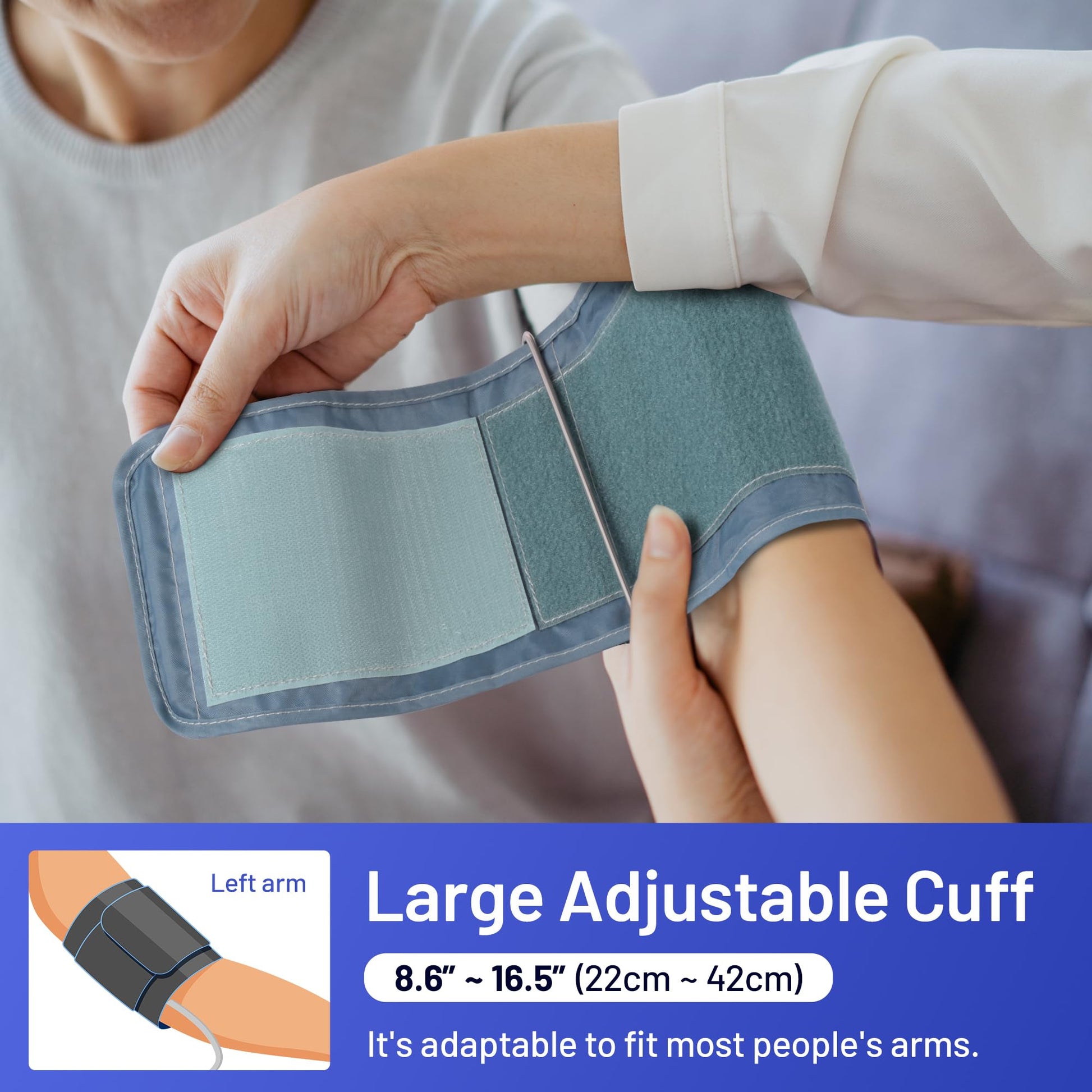 REDIVN Blood Pressure Monitor Automatic Upper Arm Machine & Accurate Adjustable Digital BP Cuff with Large LCD Backlit Display - 2x99 Memory for Home Use with Large Adjustable Cuff