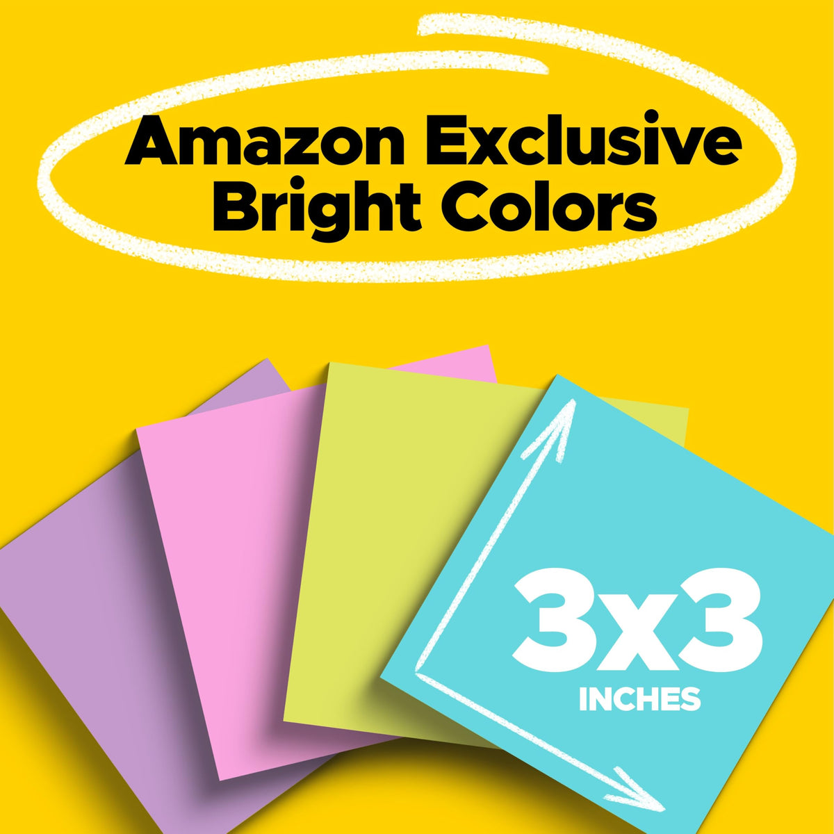 Post-it Super Sticky Notes, 3 x 3 in, Assorted Brights, 24 Pads