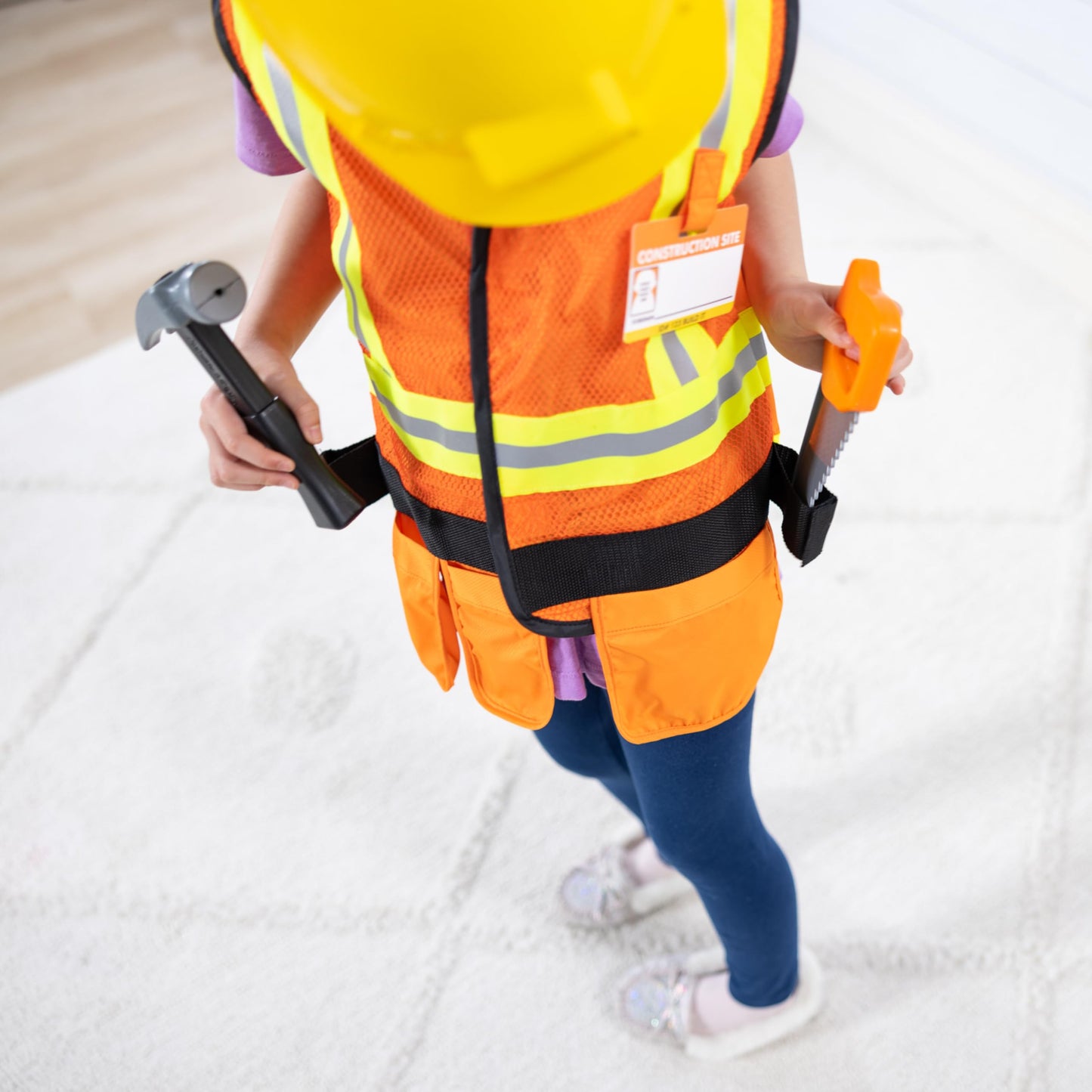 Melissa & Doug Construction Costume, Pretend Play Dress Up Set (6-Pc) Tools, Vest & Accessories, Role Play Toys for Kids 3+ - Available at All In One Marketplace Canada