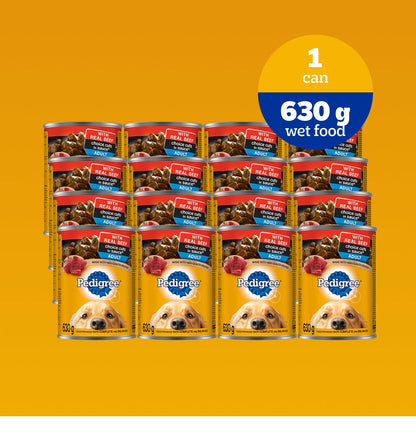 PEDIGREE Choice CUTS Adult Wet Dog Food, Real Beef Flavour, 630g (12 Pack) Pedigree