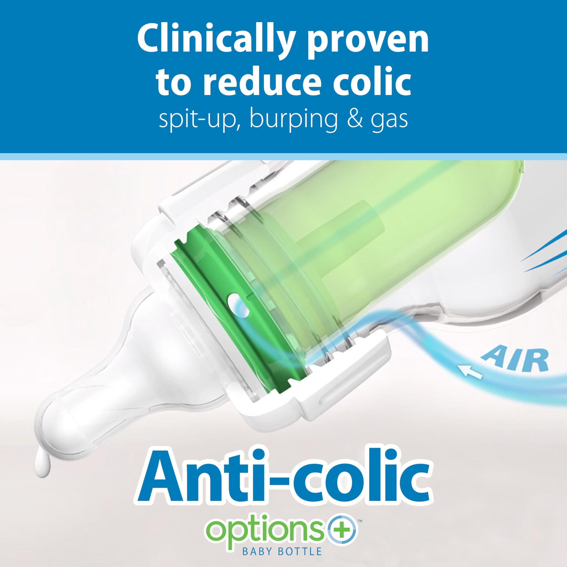 Dr. Brown's Natural Flow Anti-Colic Options+ Narrow Baby Bottle, 8 Ounce 250 ml 4 pack