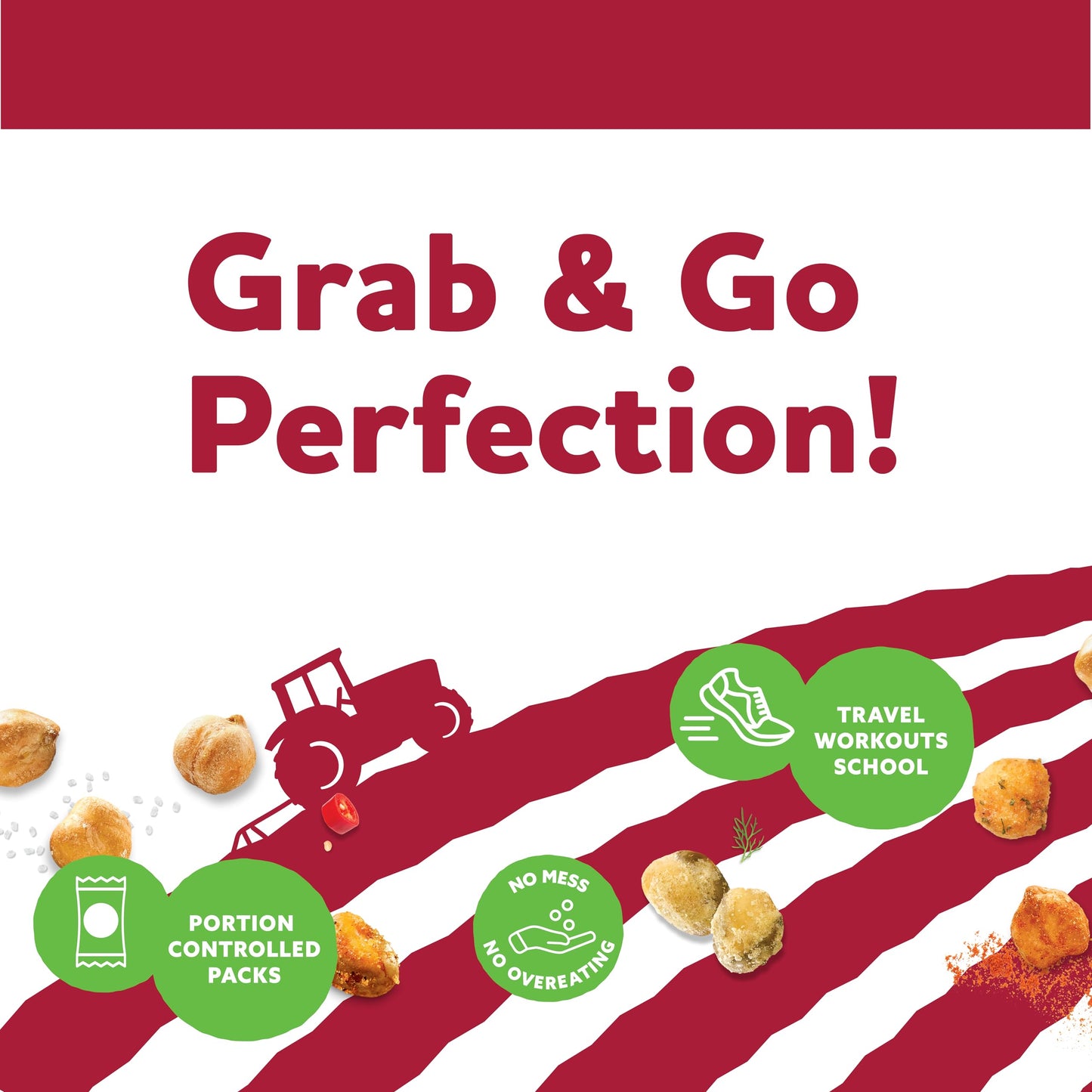 Three Farmers Variety Snack Pack - 18 Count Roasted Fava Beans & Chickpeas with Sweet Chilli, Dill Pickle & BBQ Flavors