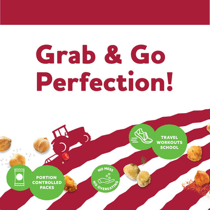 Three Farmers Variety Snack Pack - 18 Count Roasted Fava Beans & Chickpeas with Sweet Chilli, Dill Pickle & BBQ Flavors