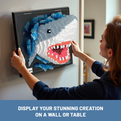 Shark Animal 3D Wall Art Micro Mini Building Blocks Set for Adults, Unique Home Wall Decor or Table Display, No Compatible with Lego, Ideal Birthday Christmas Toy Gift for Teens 14+ (2166 PCS) 🍁 All In One Marketplace Canada