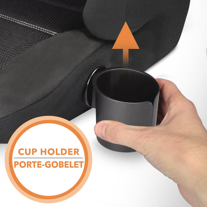 Harmony Dreamtime Elite High-Back Booster Seat – 2-in-1 Belt-Positioning Booster Car Seat with Cup Holder & Shoulder Belt Guide, for Children 18–50 kg (40–110 lbs.), 86–145 cm (34–57 in) - Black
