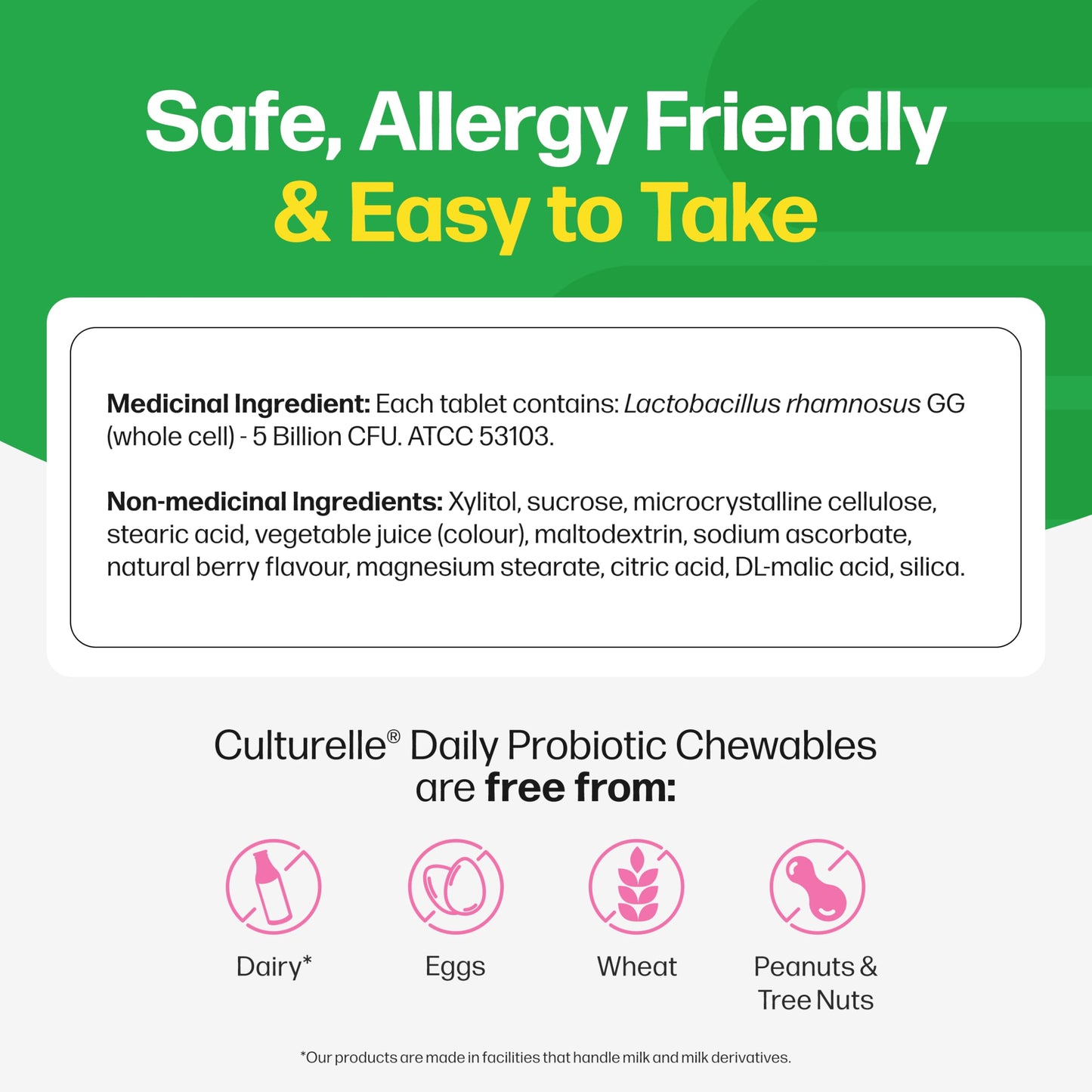 Culturelle Kids Daily Probiotic Chewable for Kids, With 100% Naturally Sourced Lactobacillus GG Strain, Most Clinically Studied Probiotic, Pediatrician Recommended, Berry Flavor, 60 Count Chews 🍁 All In One Marketplace Canada