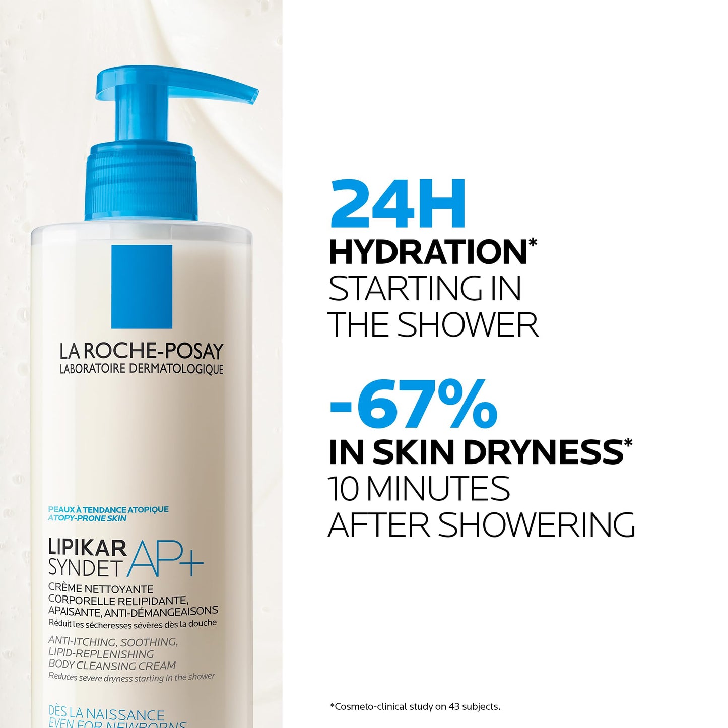 La Roche-Posay Body Wash, Lipikar Syndet AP+ Anti-Itch Body Wash For Eczema-prone Skin with Shea Butter & Niacinamide, Fragrance Free, Suitable for Sensitive Skin, 400ml - Available at All In One Marketplace Canada