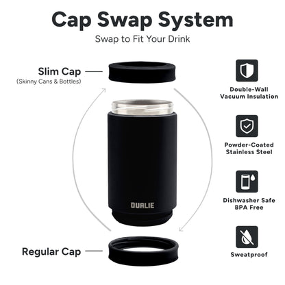 DUALIE 3 in 1 Insulated Can Cooler - Universal Size for 12 oz Cans, Slim Cans, and Bottles - 10+ Colors Available 🍁 All In One Marketplace Canada