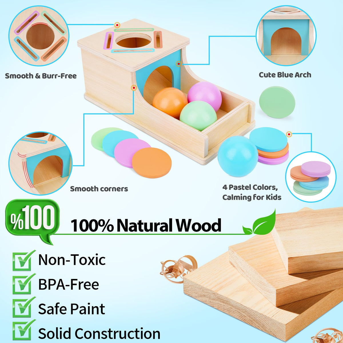 FCSONU Toddlers Montessori Ball & Coin Box Toys for 1 2 3 Year Old Boy Girl 🍁 All In One Marketplace Canada
