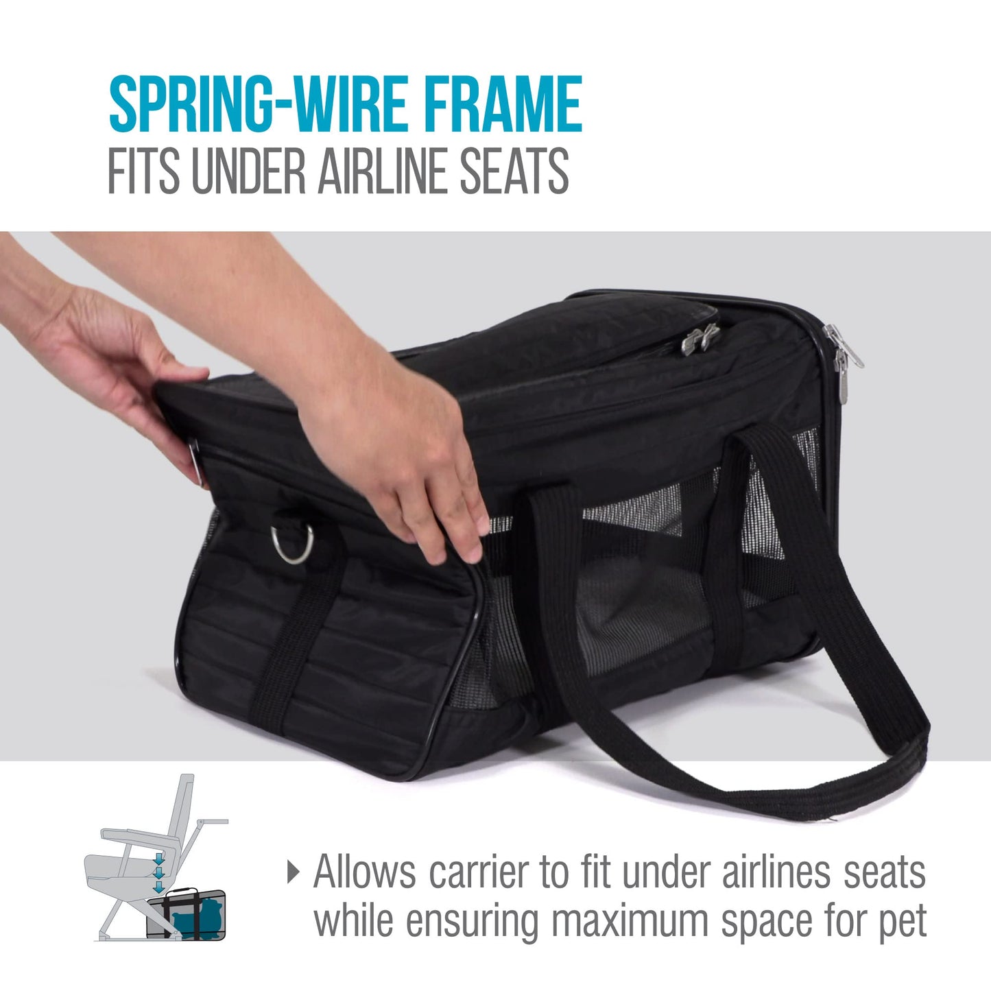SHERPA Original Deluxe Airline Approved Pet Carrier, Medium, Black Sherpa