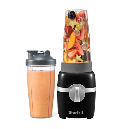 Starfrit Personal Blender, Two 828ml Cups, High, Low & Pulse Modes, 300W, Black - Available at All In One Marketplace Canada
