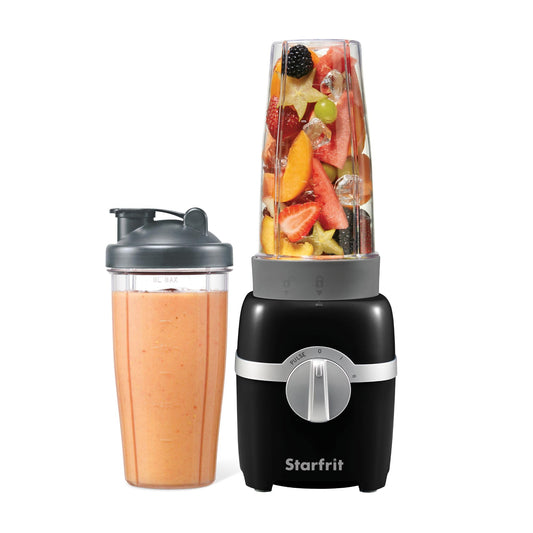 Starfrit Personal Blender, Two 828ml Cups, High, Low & Pulse Modes, 300W, Black - Available at All In One Marketplace Canada