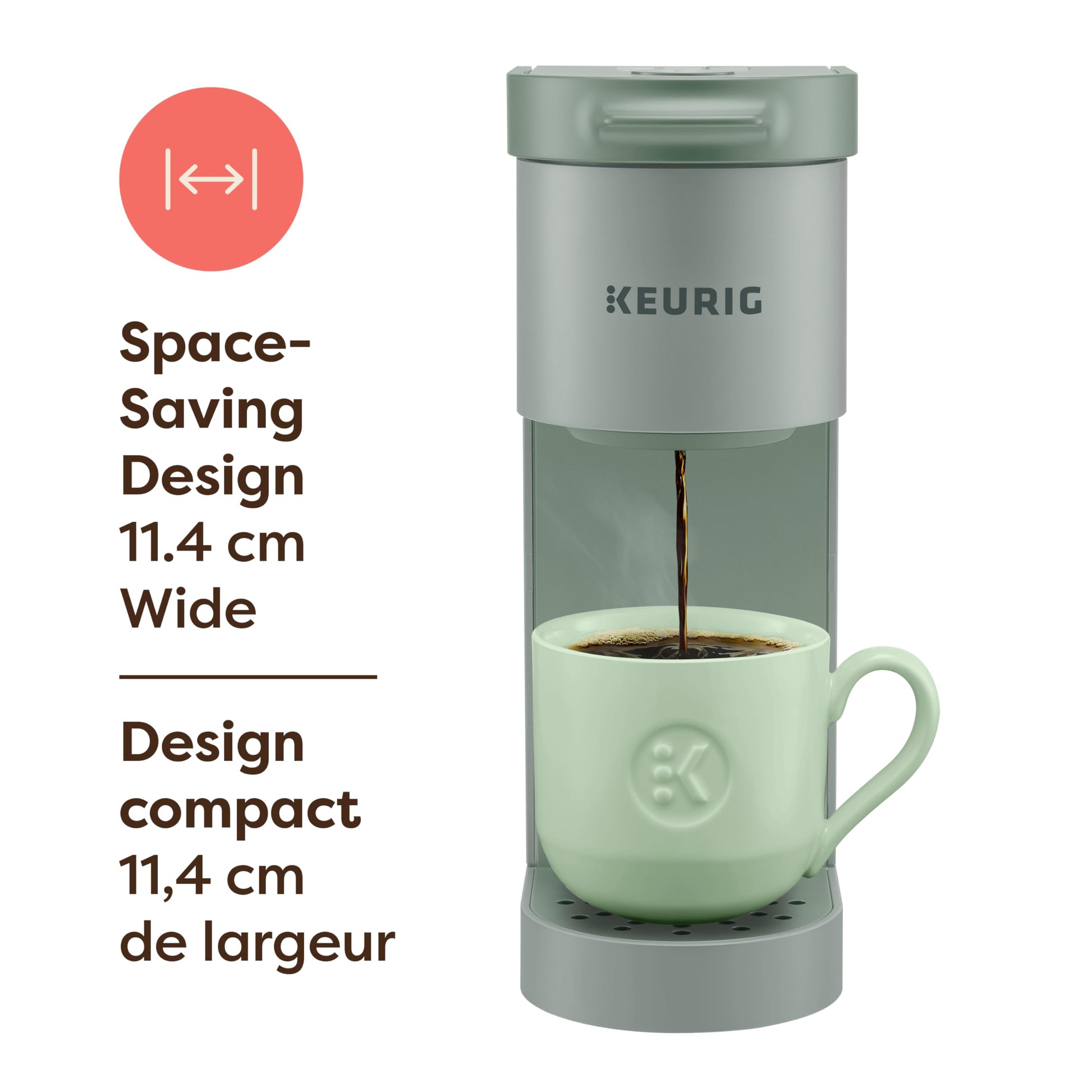Keurig K-Mini Go Single Serve K-Cup Pod Coffee Maker, Sage - Available at All In One Marketplace Canada