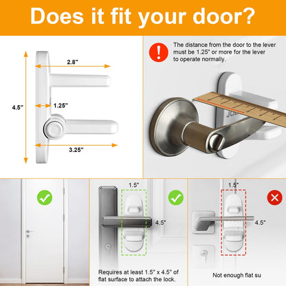 Jolik Improved Childproof Door Lever Lock(2 Pack)& Handles Premium Bonding Adhesive - door handle child proof