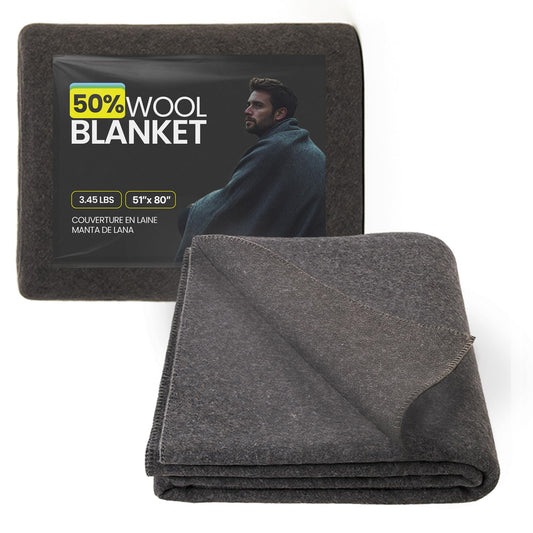 72HRS 51” x 80” Wool Blanket Camping Essentials 2 lbs (50% Wool, 1 Pack) 🍁 All In One Marketplace Canada