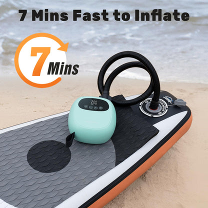 dwndpump Electric Paddle Board Pump, Rechargeable 20PSI SUP Pump, Dual-Stage Inflation and Deflation, Portable Electric Air Pump for Kayaks, Wind Wings, SUPs(Green) - Available at All In One Marketplace Canada