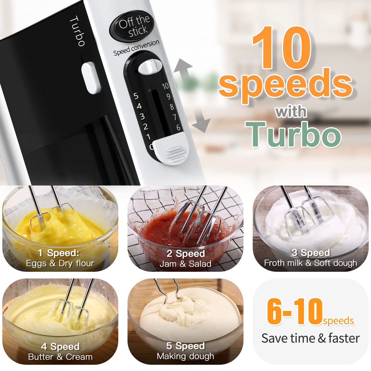 600W Powerful Hand Mixer Electric 10 Speed Powerful with Turbo 🍁 All In One Marketplace Canada