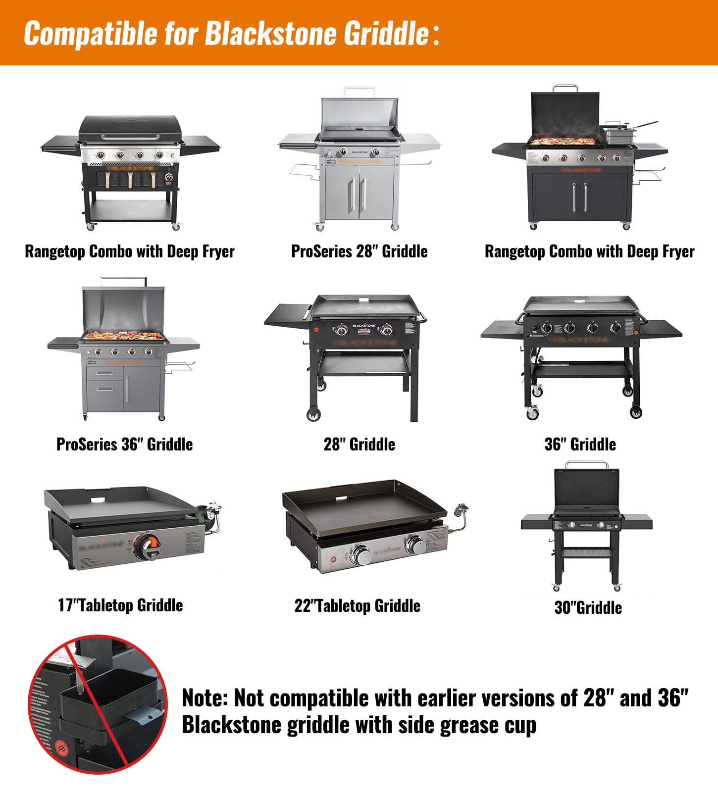 NUPICK 40 Pack Grease Cup Liners for Blackstone 17"/28"/36" Griddle, Drip Pan Liners for Blackstone 5017, Disposable Aluminum Foil Drip Pan Liner - Available at All In One Marketplace Canada
