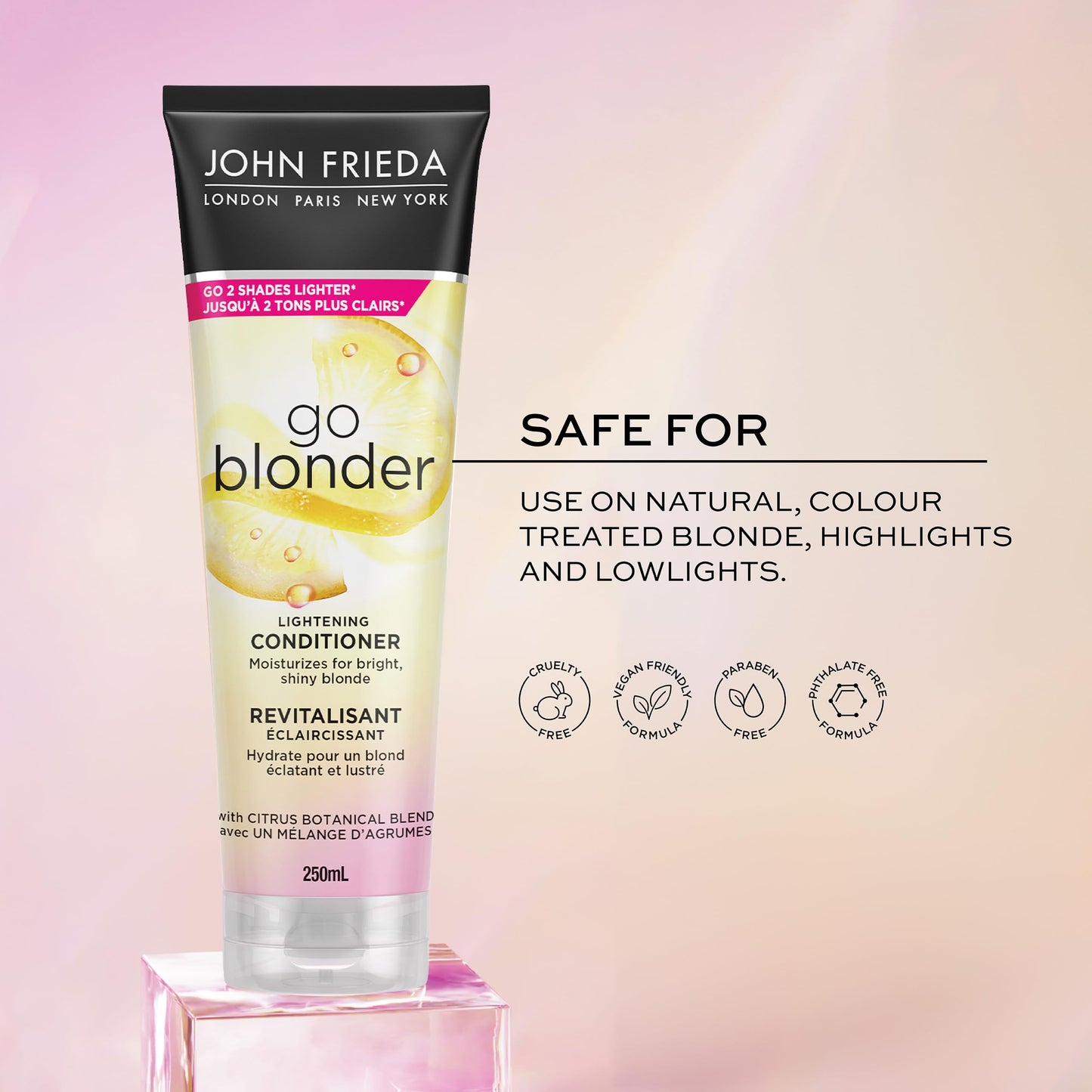 John Frieda Go Blonder Duo for Blondes, Lightening Shampoo and Conditioner, Gradually lightens and brightens natural, colour-treated and highlighted blonde hair, peroxide and ammonia free. Packaging May Vary 🍁 All In One Marketplace Canada