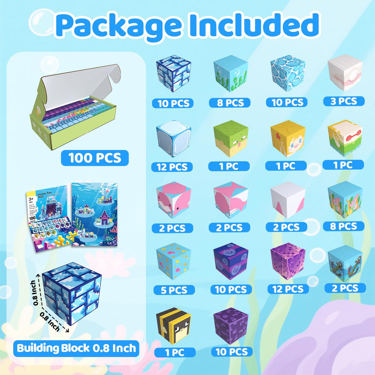 SSAWER Magnetic Blocks, 100PCS Toys Building Blocks Cubes Gifts for Kids 🍁 All In One Marketplace Canada