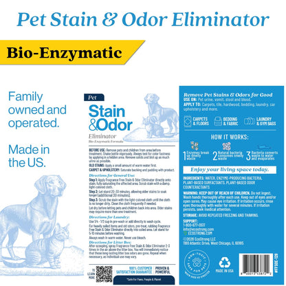 Eco Strong Pet Stain and Odor Remover - Cat Urine Enzyme Cleaner Destroyer, Urine Destroyer for Dogs, Pet Urine Enzyme Cleaner - 128 Oz