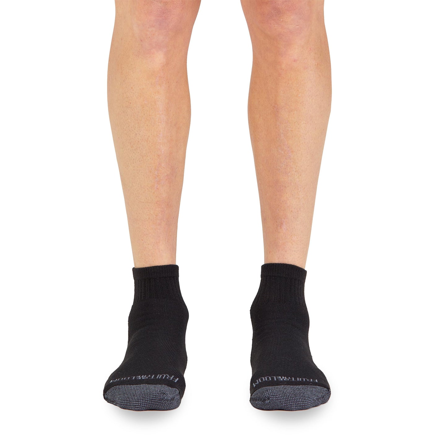 Fruit of the Loom mens 12 Pair Pack Dual Defense Cushioned Casual Sock, Black, 6-12