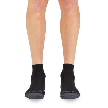 Fruit of the Loom mens 12 Pair Pack Dual Defense Cushioned Casual Sock, Black, 6-12