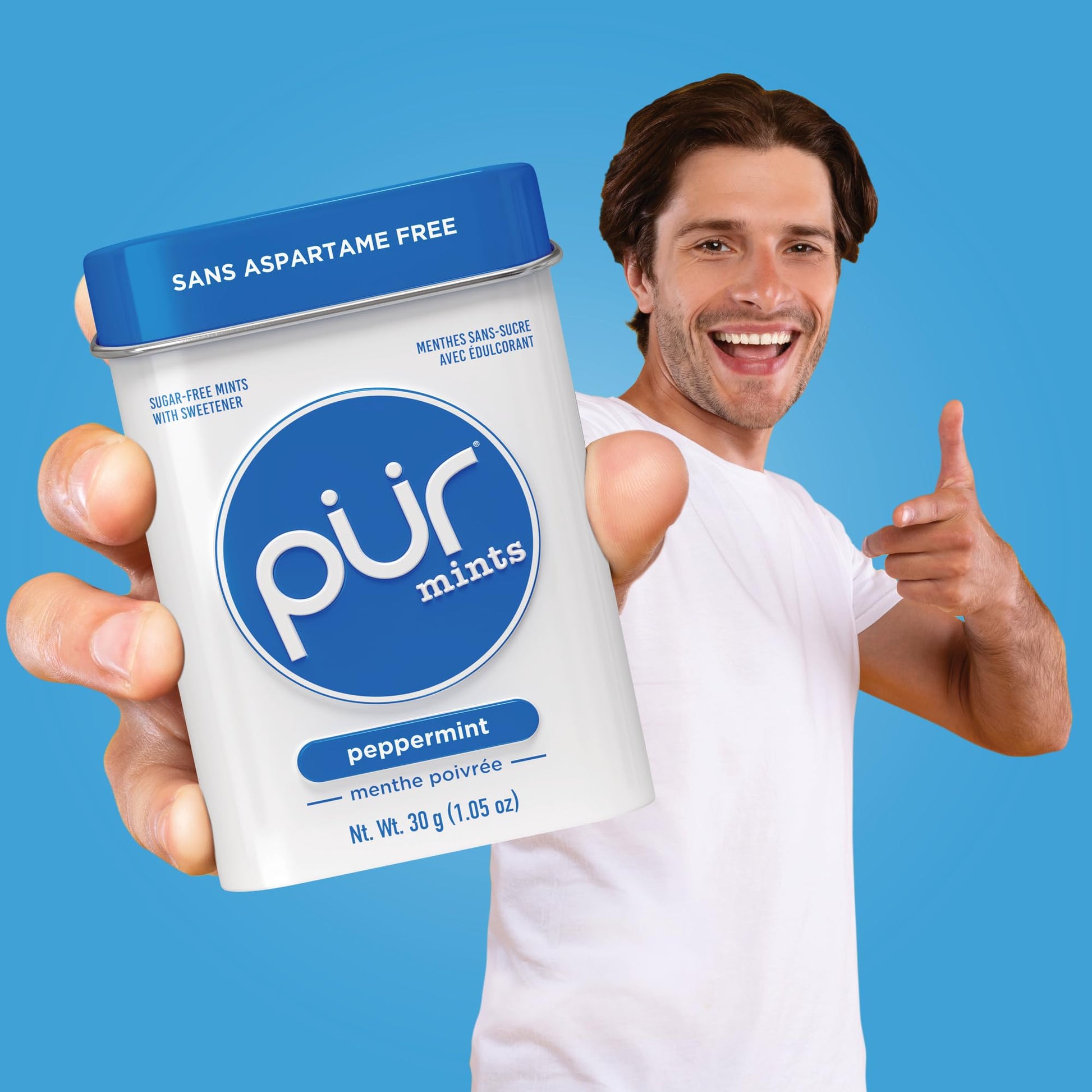 PUR Mints | Aspartame Free | Made with Xylitol | Sugar Free, Vegan, Gluten Free & Keto Friendly | Natural Peppermint Flavoured Mints, 30 Pieces (Pack of 12) - Available at All In One Marketplace Canada