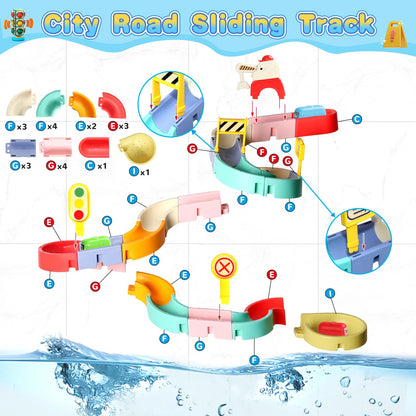 Fajiabao Bath Toys for Kids 3-5, DIY Marble Run Set, 38 PCS 🍁 All In One Marketplace Canada