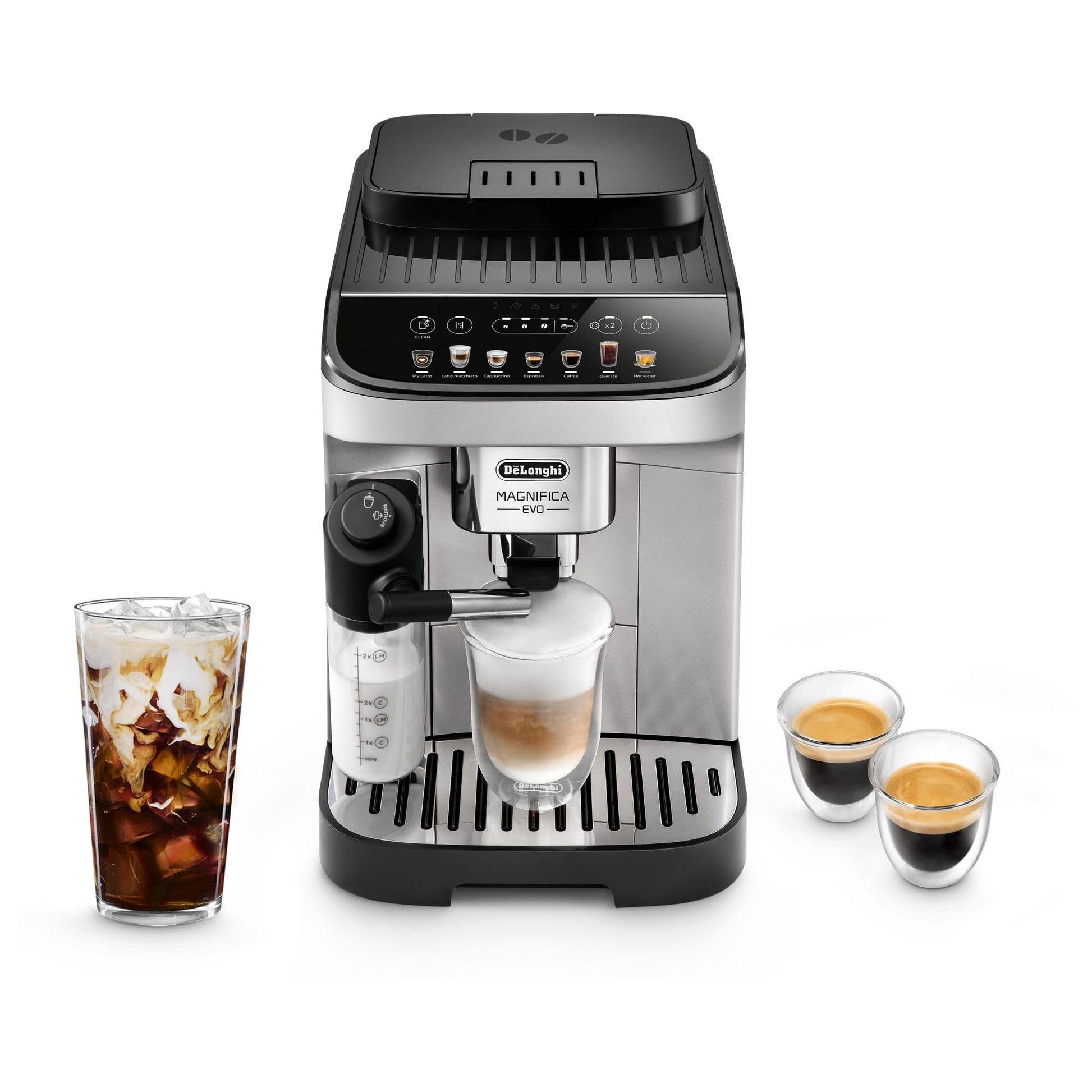 De'Longhi Magnifica Evo Automatic Espresso & Coffee Machine with Auto Milk Frother, Built-in Grinder & Auto-Clean Function - For Latte, Cappuccino, Americano, Iced Coffee, ECAM29084SB, Silver - Available at All In One Marketplace Canada