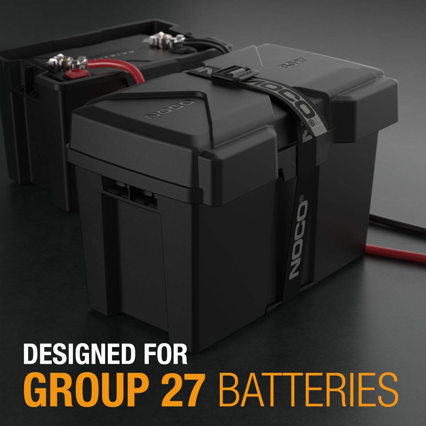 NOCO Snap-Top BG27 Battery Box, Group 27 12V Battery Box for Marine, Automotive, RV, Boat, Camper and Travel Trailer Batteries NOCO