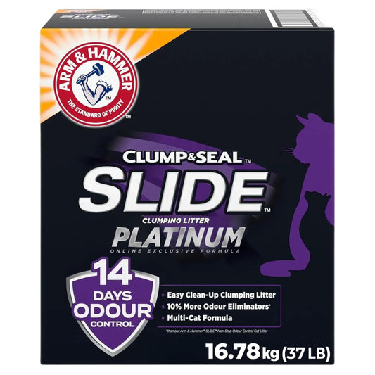 ARM & HAMMER Platinum Clumping Cat Litter, 2x Longer odour Control, Multi-Cat Clay, Ultimate 14-Day Freshness, Extra Oduor Eliminators, Effortless Clean, Dust-Free, Heavy-Duty Clumping, 16.78 kg