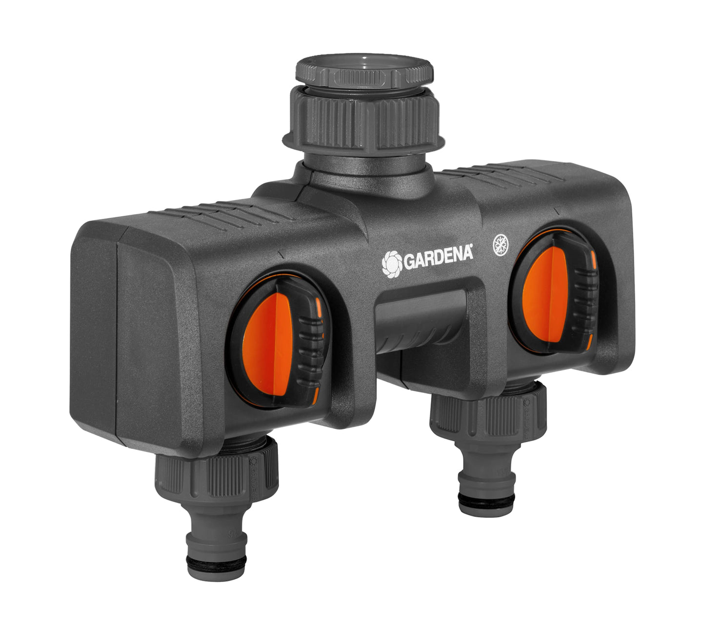 Gardena 8193 Two-Way Garden Hose Splitter with Flow Control Valves, Connect 2 Hoses to 1 Tap, Made in Germany GARDENA