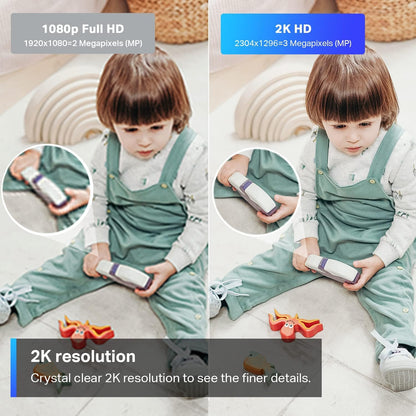 Tapo 2K Pan/Tilt Indoor Security WiFi Camera, 2 Pack, Baby & Pet Camera w/ 360° Motion Tracking, 2-Way Audio, Night Vision, Cloud & Local Storage (Up to 256 GB), Works w/Alexa & Google (Tapo C210P2)