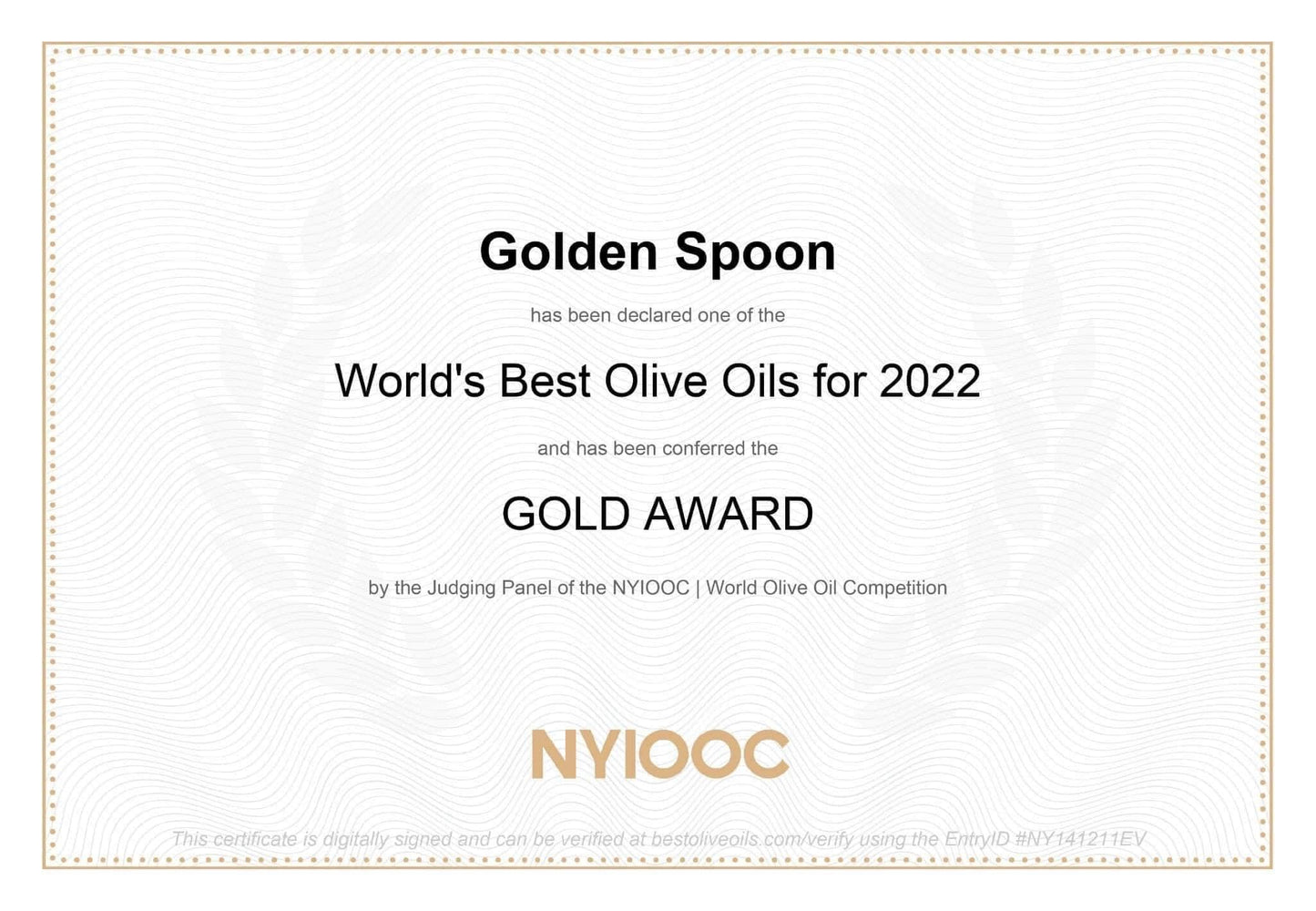 Golden Spoon Premium Extra Virgin Olive Oil 3L – Award-Winning Cold-Pressed Chemlali Variety, Low Acidity (0.18%), Polyphenol-Rich