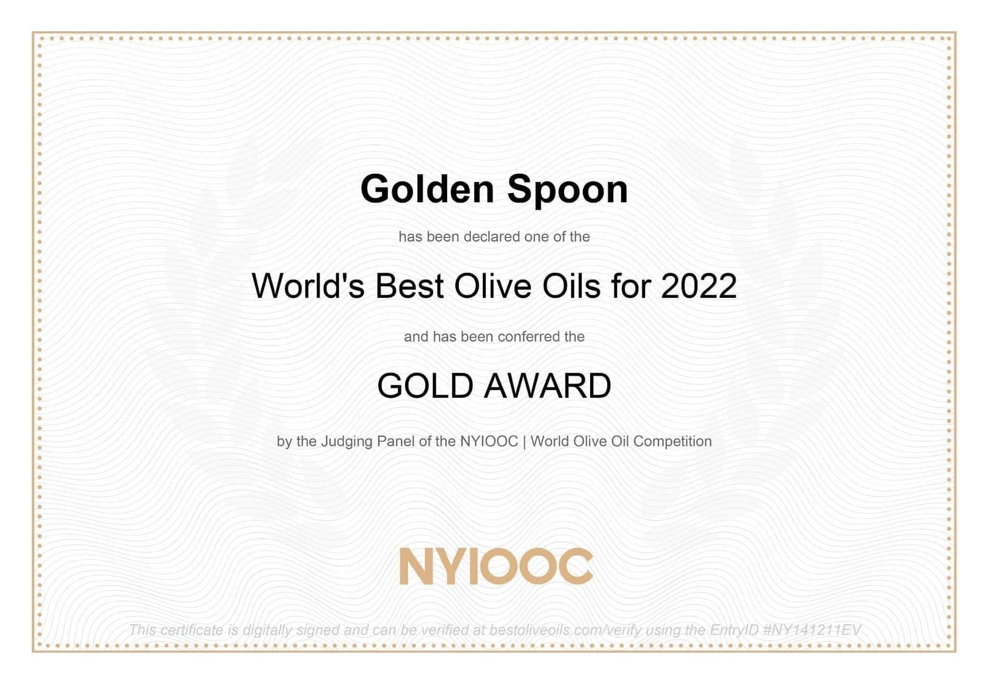 Golden Spoon Premium Extra Virgin Olive Oil 3L – Award-Winning Cold-Pressed Chemlali Variety, Low Acidity (0.18%), Polyphenol-Rich