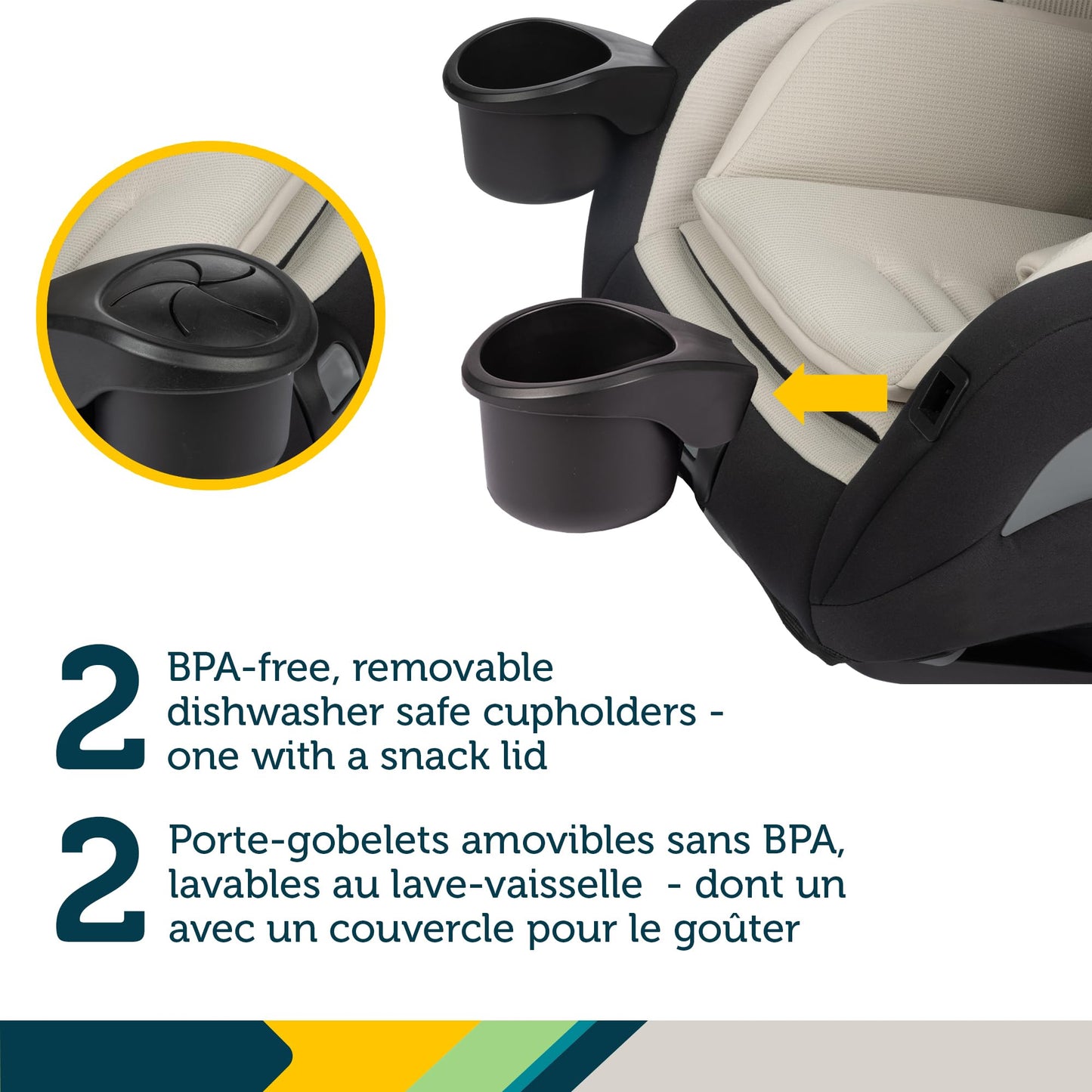 Safety 1st EverSlim 4-in-1 Convertible All-in-One Car Seat, infant to toddler, rear and forward facing, booster mode, backless booster, Fits 3 across, Washable seat, Birth to 10 years, Dunes Edge 🍁 All In One Marketplace Canada