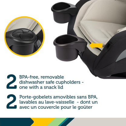 Safety 1st EverSlim 4-in-1 Convertible All-in-One Car Seat, infant to toddler, rear and forward facing, booster mode, backless booster, Fits 3 across, Washable seat, Birth to 10 years, Dunes Edge 🍁 All In One Marketplace Canada